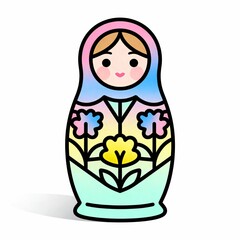 Russian Matryoshka Doll Icon – Folk Art Flat Vector SVG PNG