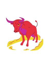 bull with a big horns