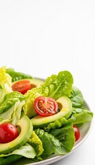 Salad with lettuce tomatoes  avocado
