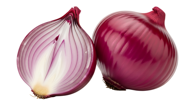 Vibrant red onion whole and halved showcasing fresh texture and rich color for culinary inspiration