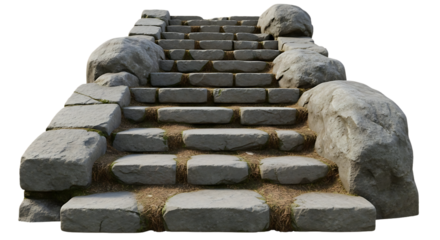 Ancient stone steps leading upwards, weathered texture, natural pathway to adventure and discovery