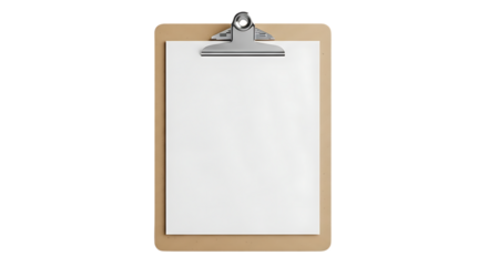 Professional clipboard with blank white paper ready for your important notes and business ideas