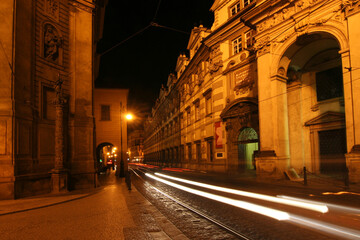 Prague, capital of the Czech Republic, at night.