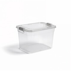 Plastic storage container isolated on pure white background