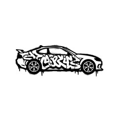 Sport Car Graffiti Urban Street Art Vector