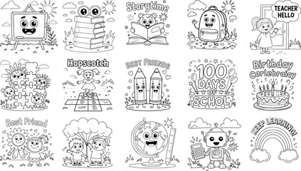 Cute Coloring Pages For kids, Bold And easy, Illustration, Art, Design