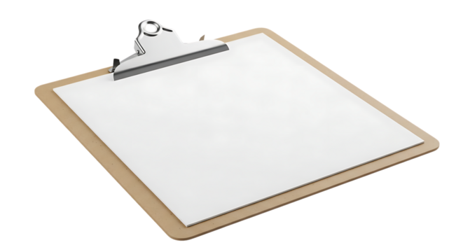 Blank clipboard ready for notes and data with space for text and design for business use