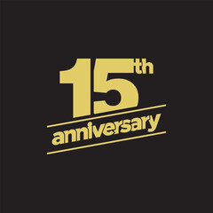 15th Anniversary or Birthday Vector Logo Illustration Design Template. Vector EPS 10.