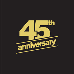 45th Anniversary or Birthday Vector Logo Illustration Design Template. Vector EPS 10.