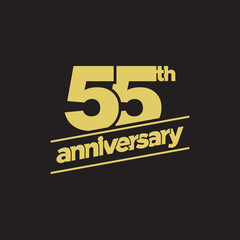 55th Anniversary or Birthday Vector Logo Illustration Design Template. Vector EPS 10.