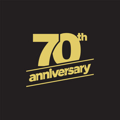 70th Anniversary or Birthday Vector Logo Illustration Design Template. Vector EPS 10.