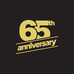 65th Anniversary or Birthday Vector Logo Illustration Design Template. Vector EPS 10.