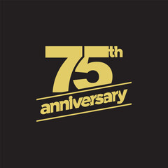 75th Anniversary or Birthday Vector Logo Illustration Design Template. Vector EPS 10.