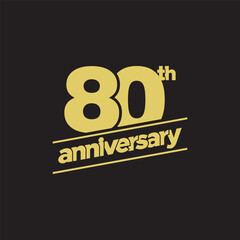 80th Anniversary or Birthday Vector Logo Illustration Design Template. Vector EPS 10.