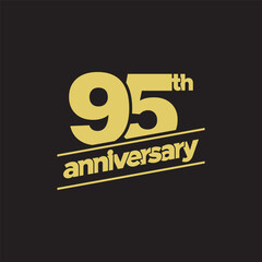 95th Anniversary or Birthday Vector Logo Illustration Design Template. Vector EPS 10.