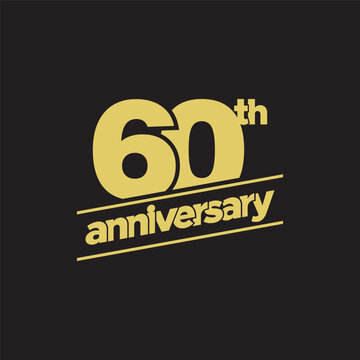 60th Anniversary or Birthday Vector Logo Illustration Design Template. Vector EPS 10.