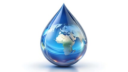 Obraz premium Water Droplet Containing Planet Earth globe.