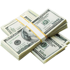 Fototapeta premium Stack of money dollar isolated. png transparent