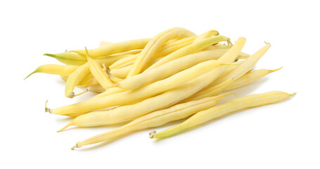 Fresh ripe bean pods isolated on white
