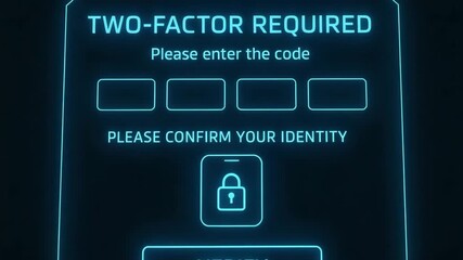 A digital interface displaying a two-factor authentication screen, emphasizing security and identity verification processes. - Powered by Adobe