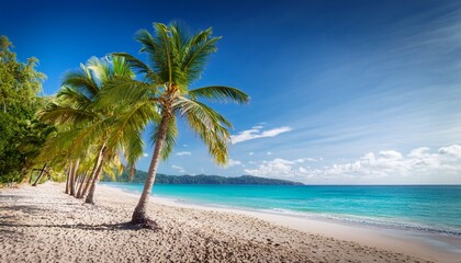 Palm Trees On The Beach Beautiful Beach