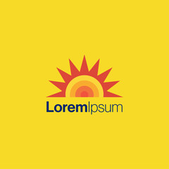 Vibrant Stylized Sunrise Logo Icon with yellow background.