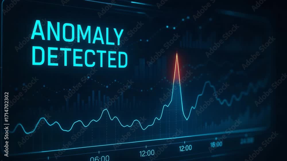 Wall mural a close-up view of a digital screen showing an anomaly detected in data analysis, highlighting unusu