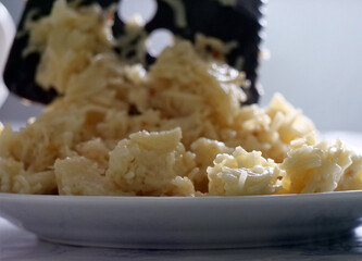 A Close-Up of a Plate of Freshly Made Small Pasta or Vermicelli