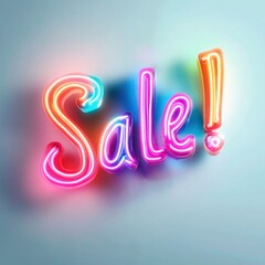 Colorful neon balloon sale design with vibrant gradient effect