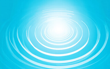 Bright Circular Ripples on a Turquoise Background