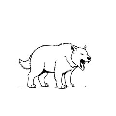 Stylized canine illustration depicting an expressive creature with bold lines and simple elegance