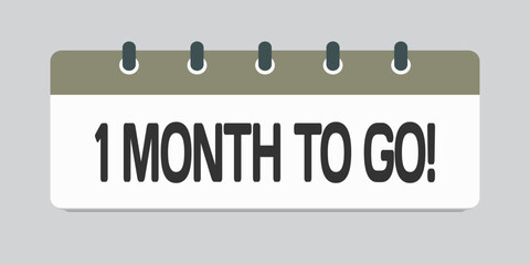 Countdown weekly calendar icon - 1 month to go