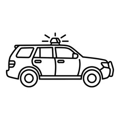 Police SUV Outline Illustration,  Law Enforcement Vehicle,  Emergency Responder Icon,  Line Art Drawing, Security