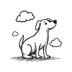 Whimsical canine companion enjoying a peaceful day amongst fluffy clouds delightful simplicity