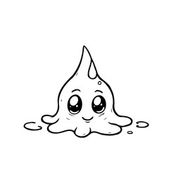 Whimsical droplet character with sweet expression suitable for various creative designs and