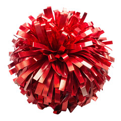 Red Cheerleading Pom Pom on Transparent Background Isolated for Design Use