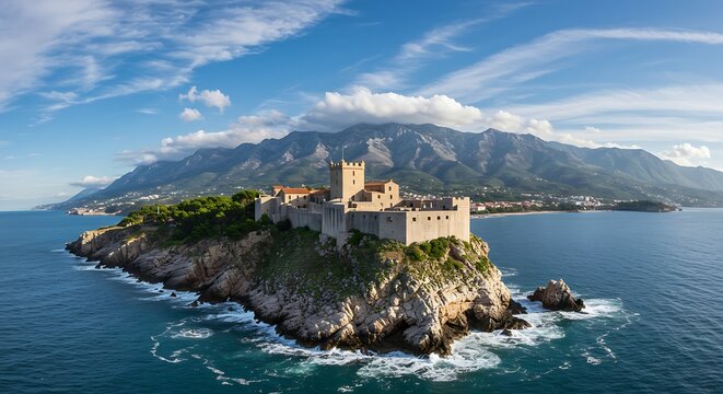 Coastal fortress on island