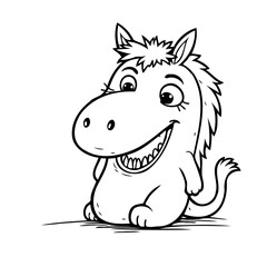 Whimsical Horse-Like Creature: A Playful Hand-Drawn Cartoon Illustration of an Imaginary Animal