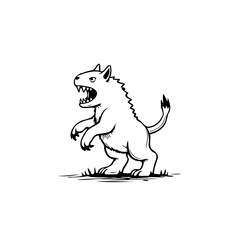 Whimsical illustration featuring an upright hyena with a defiant expression, perfect for