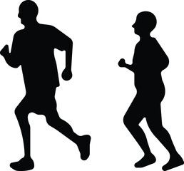 Art & IllustrationRunning people of all ages are jogging icon set.Fitness workout women and men of all ages. Editable Stroke. Pixel Perfect. For Mobile and Web icon set.