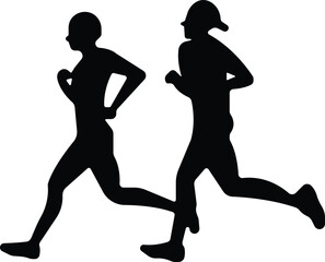 Art & IllustrationRunning people of all ages are jogging icon set.Fitness workout women and men of all ages. Editable Stroke. Pixel Perfect. For Mobile and Web icon set.