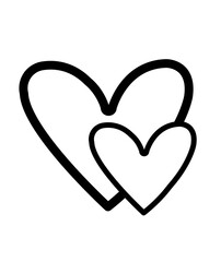 Heart clip art design on plain white transparent isolated background for card, shirt, hoodie, sweatshirt, apparel, tag, mug, icon, poster or badge