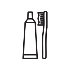 Toothbrush and Toothpaste Icon | Dental Care Vector Illustration