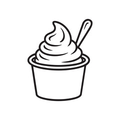 Ice Cream Cup Icon Vector Illustration Isolated on White Background