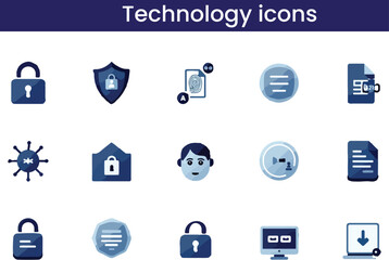 Technology Icons Set – Modern, Futuristic, Minimal 3D Tech Designs, Cybersecurity, Smart Home, AI & Gadgets