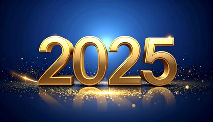 Golden 2025 new year celebration