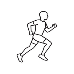 Dynamic running person icon for sports and fitness