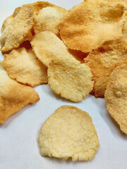 Crispy Rice Crackers, Indonesian Traditional Snacks Known as Gendar Crackers