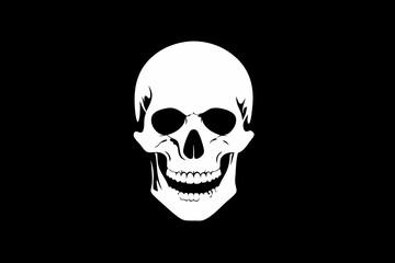 skull on black background