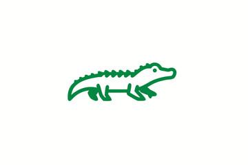 set of funny cartoon crocodile